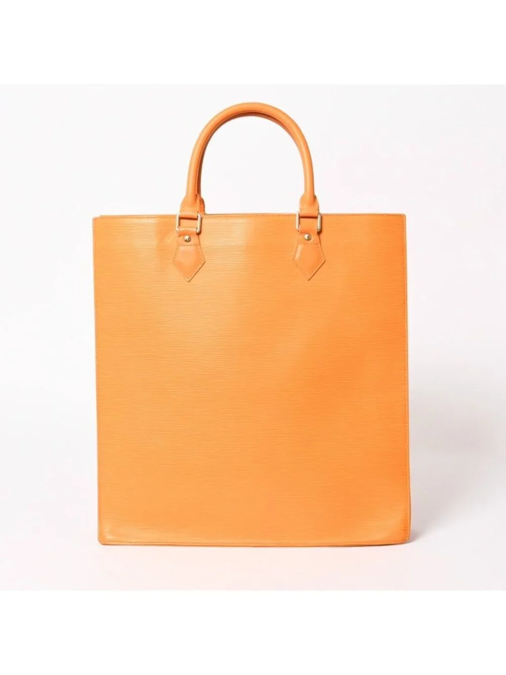 Louis Vuitton Sac Plat GM Tote Bag Business Square Shape Epi Leather Orange Gold
